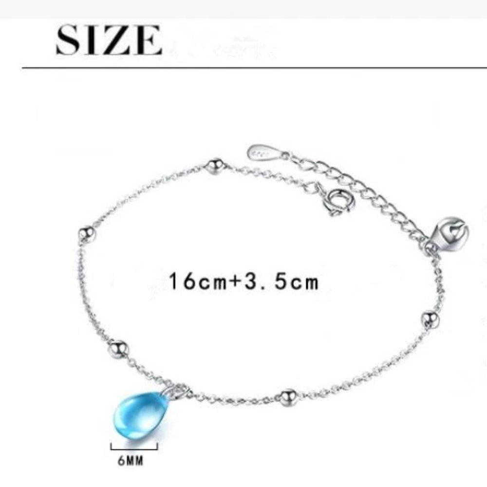 NEW 925 Sterling Silver Crystal Waterdrop Bracelet - Picture 6 of 6